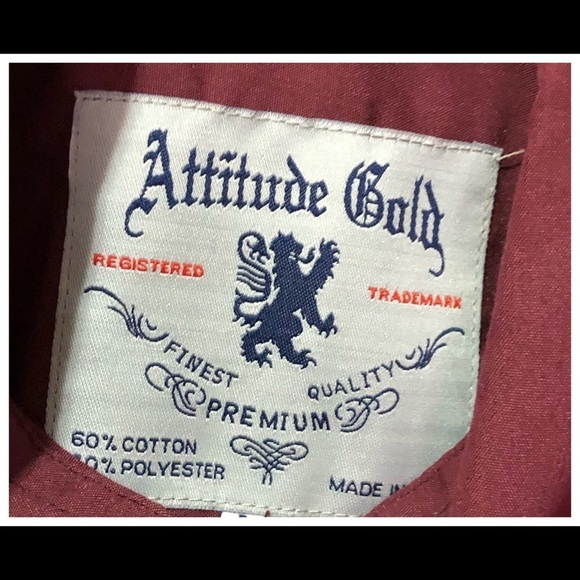 Attitude Gold button down shirt size M - Picture 4 of 4